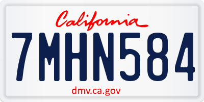 CA license plate 7MHN584