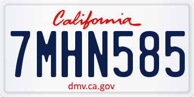 CA license plate 7MHN585