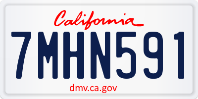 CA license plate 7MHN591