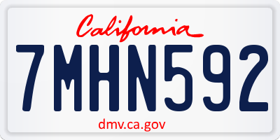 CA license plate 7MHN592