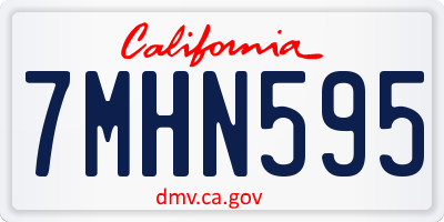 CA license plate 7MHN595