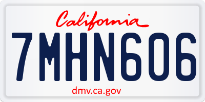 CA license plate 7MHN606