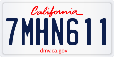 CA license plate 7MHN611