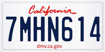 CA license plate 7MHN614