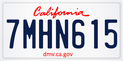 CA license plate 7MHN615