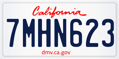 CA license plate 7MHN623