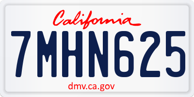 CA license plate 7MHN625