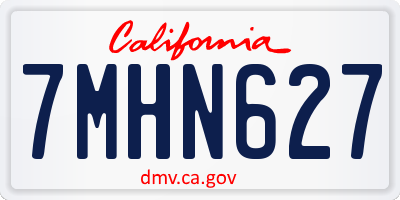 CA license plate 7MHN627