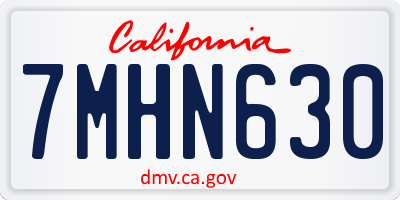 CA license plate 7MHN630