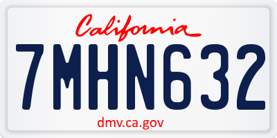 CA license plate 7MHN632