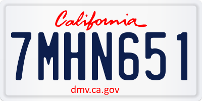 CA license plate 7MHN651
