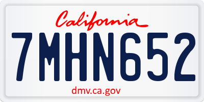 CA license plate 7MHN652