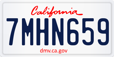 CA license plate 7MHN659