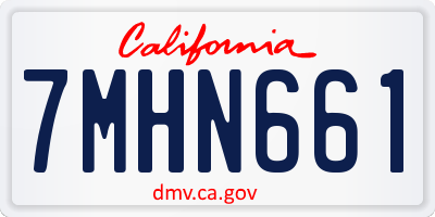 CA license plate 7MHN661