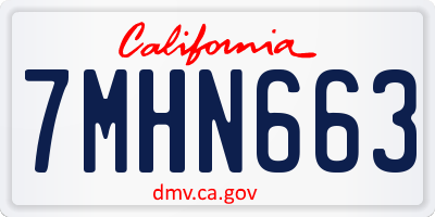 CA license plate 7MHN663