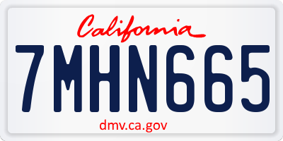 CA license plate 7MHN665