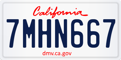 CA license plate 7MHN667