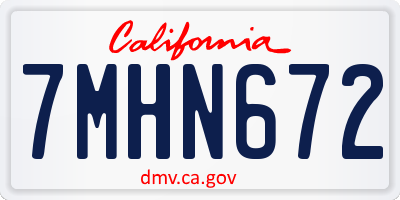 CA license plate 7MHN672
