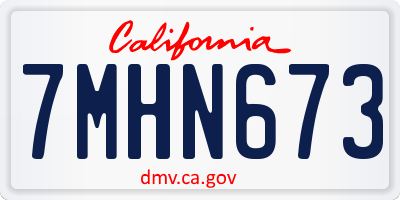 CA license plate 7MHN673