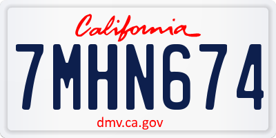 CA license plate 7MHN674
