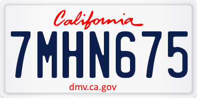 CA license plate 7MHN675