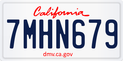 CA license plate 7MHN679