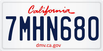 CA license plate 7MHN680