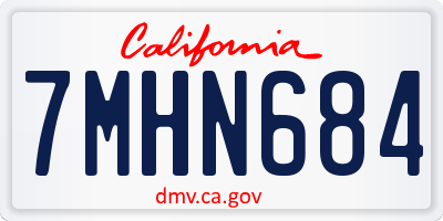 CA license plate 7MHN684