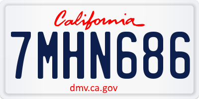 CA license plate 7MHN686