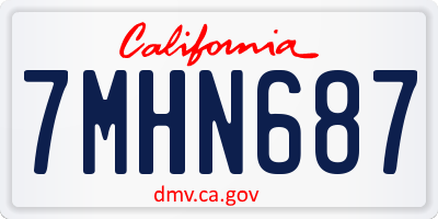 CA license plate 7MHN687