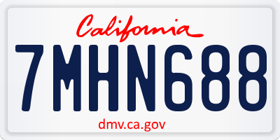 CA license plate 7MHN688