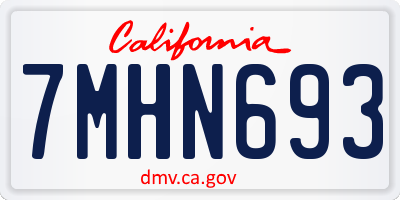 CA license plate 7MHN693