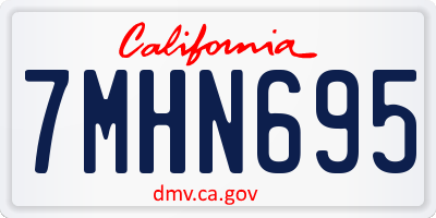 CA license plate 7MHN695