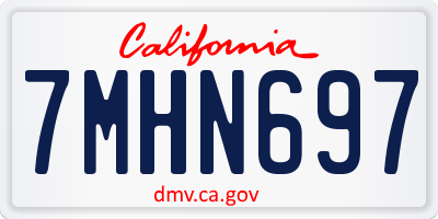 CA license plate 7MHN697