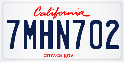 CA license plate 7MHN702