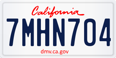 CA license plate 7MHN704