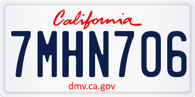 CA license plate 7MHN706