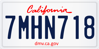 CA license plate 7MHN718