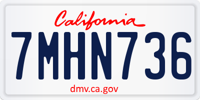 CA license plate 7MHN736