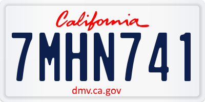 CA license plate 7MHN741
