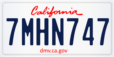 CA license plate 7MHN747