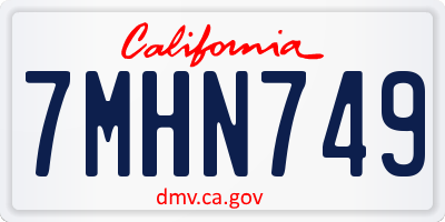 CA license plate 7MHN749