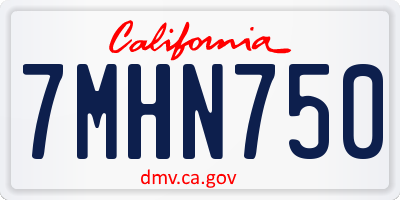 CA license plate 7MHN750