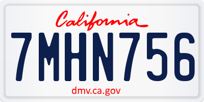 CA license plate 7MHN756