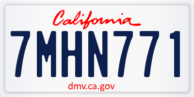 CA license plate 7MHN771