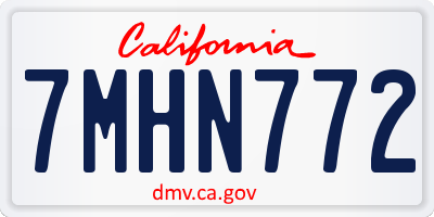 CA license plate 7MHN772