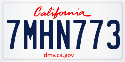 CA license plate 7MHN773