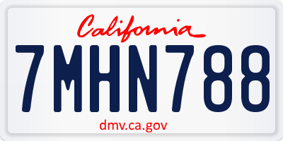 CA license plate 7MHN788