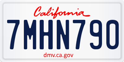 CA license plate 7MHN790