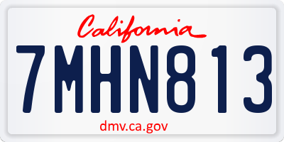 CA license plate 7MHN813
